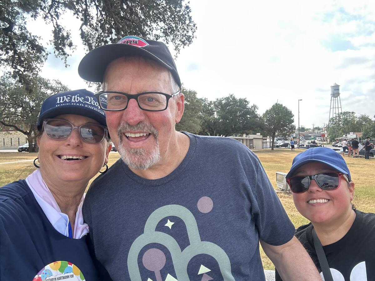 Kathryn with supporters